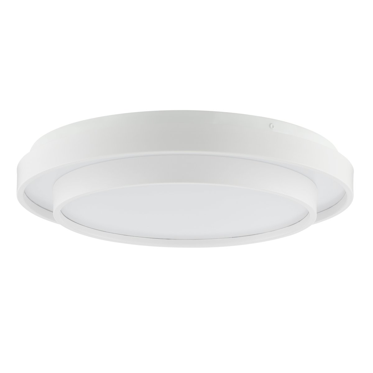 Faruz Ø40 Wit plafondlamp Van Brilliant - Faruz is een stijlvolle plafondlamp van kunststof en metaal, ontworpen met een wit frame en een wit led-paneel voor een moderne look die perfect past in slaapkamers of andere rustige omgevingen.