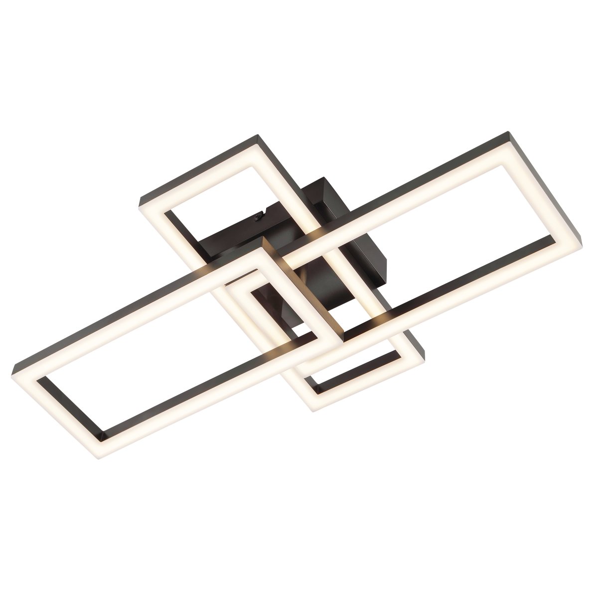 Jorvic 47cm Zwart plafondlamp Van Brilliant - Jorvic is een eigentijdse plafondlamp van metaal en kunststof, die met zijn grafische en geometrische design een opvallende blikvanger is in elk modern interieur.