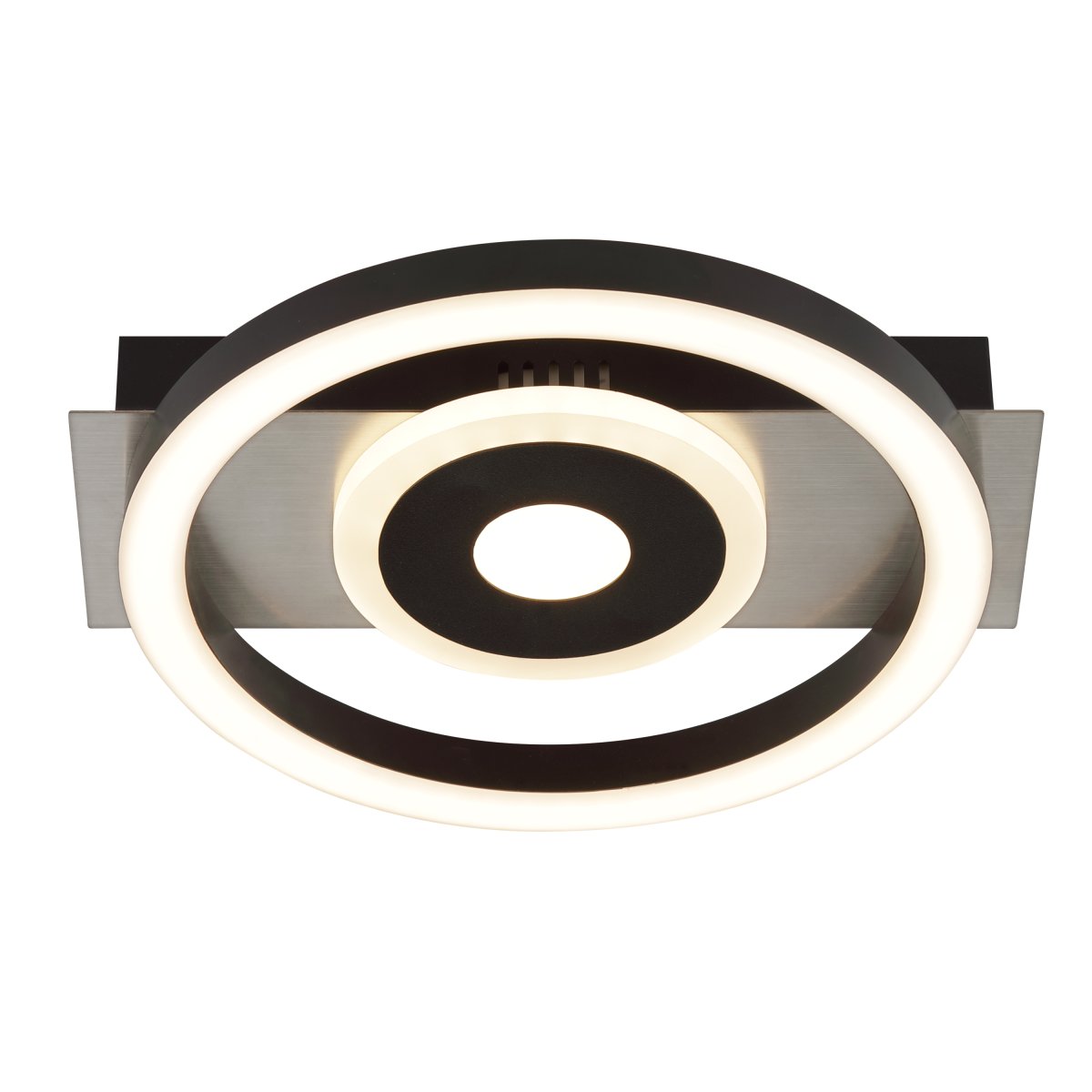 Maureen Ø22 Zwart plafondlamp Van Brilliant - De combinatie van materiaal en kleur geeft de lamp een verfijnde uitstraling die zowel in een modern interieur als in meer industrieel geïnspireerde omgevingen past.