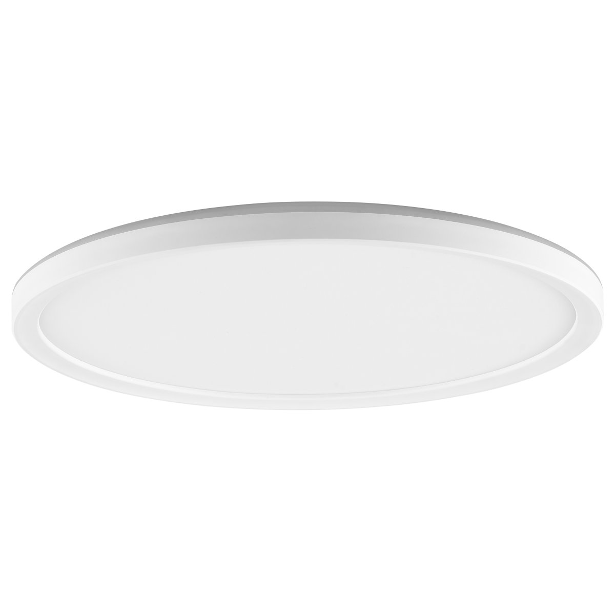 Samora Ø30 Wit plafondlamp Van Brilliant - Het witte frame omsluit een groot ledpaneel dat een helder en egaal licht verspreidt over het gehele oppervlak - perfect voor ruimtes waar goede verlichting belangrijk is.