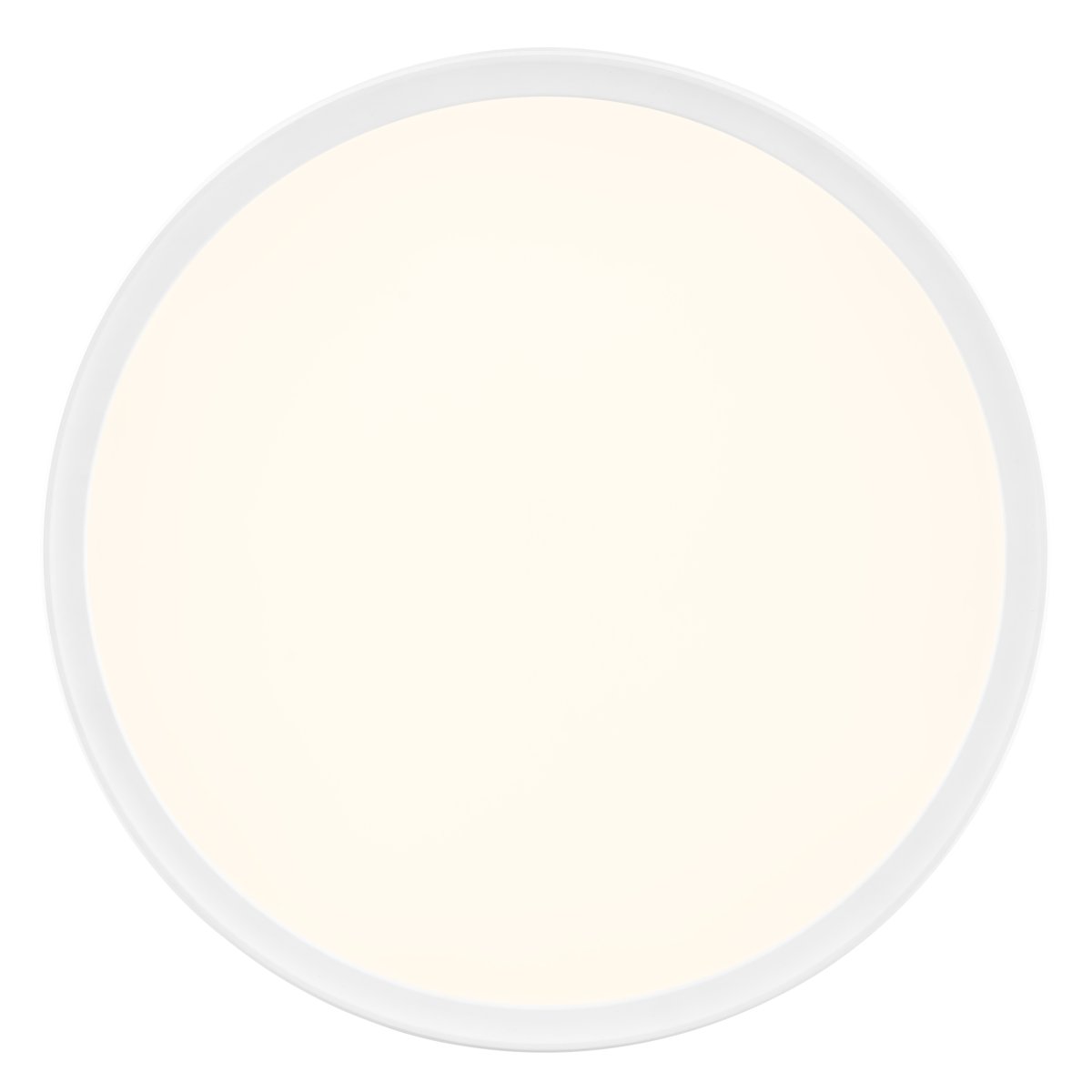 Samora Ø30 Wit plafondlamp Van Brilliant - Het witte frame omsluit een groot ledpaneel dat een helder en egaal licht verspreidt over het gehele oppervlak - perfect voor ruimtes waar goede verlichting belangrijk is.