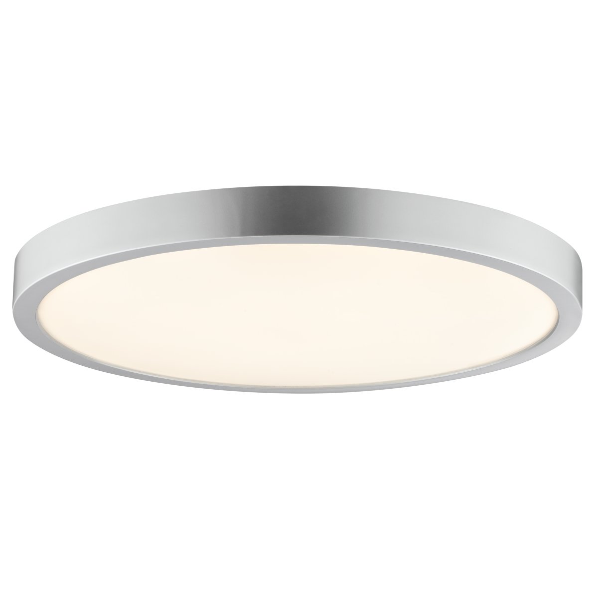 Jade Ø38 Zilver badkamerlamp Van Brilliant - Het zilveren frame omsluit een groot ledpaneel dat een helder en egaal licht over het hele oppervlak uitstraalt - perfect voor ruimtes waar goede verlichting belangrijk is.