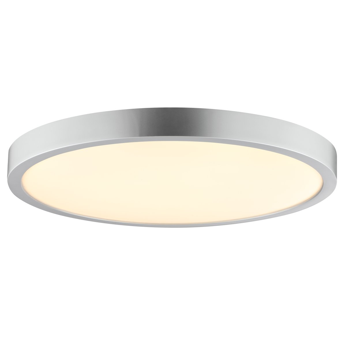 Jade Ø38 Zilver badkamerlamp Van Brilliant - Het zilveren frame omsluit een groot ledpaneel dat een helder en egaal licht over het hele oppervlak uitstraalt - perfect voor ruimtes waar goede verlichting belangrijk is.