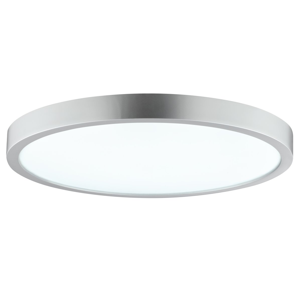 Jade Ø38 Zilver badkamerlamp Van Brilliant - Het zilveren frame omsluit een groot ledpaneel dat een helder en egaal licht over het hele oppervlak uitstraalt - perfect voor ruimtes waar goede verlichting belangrijk is.