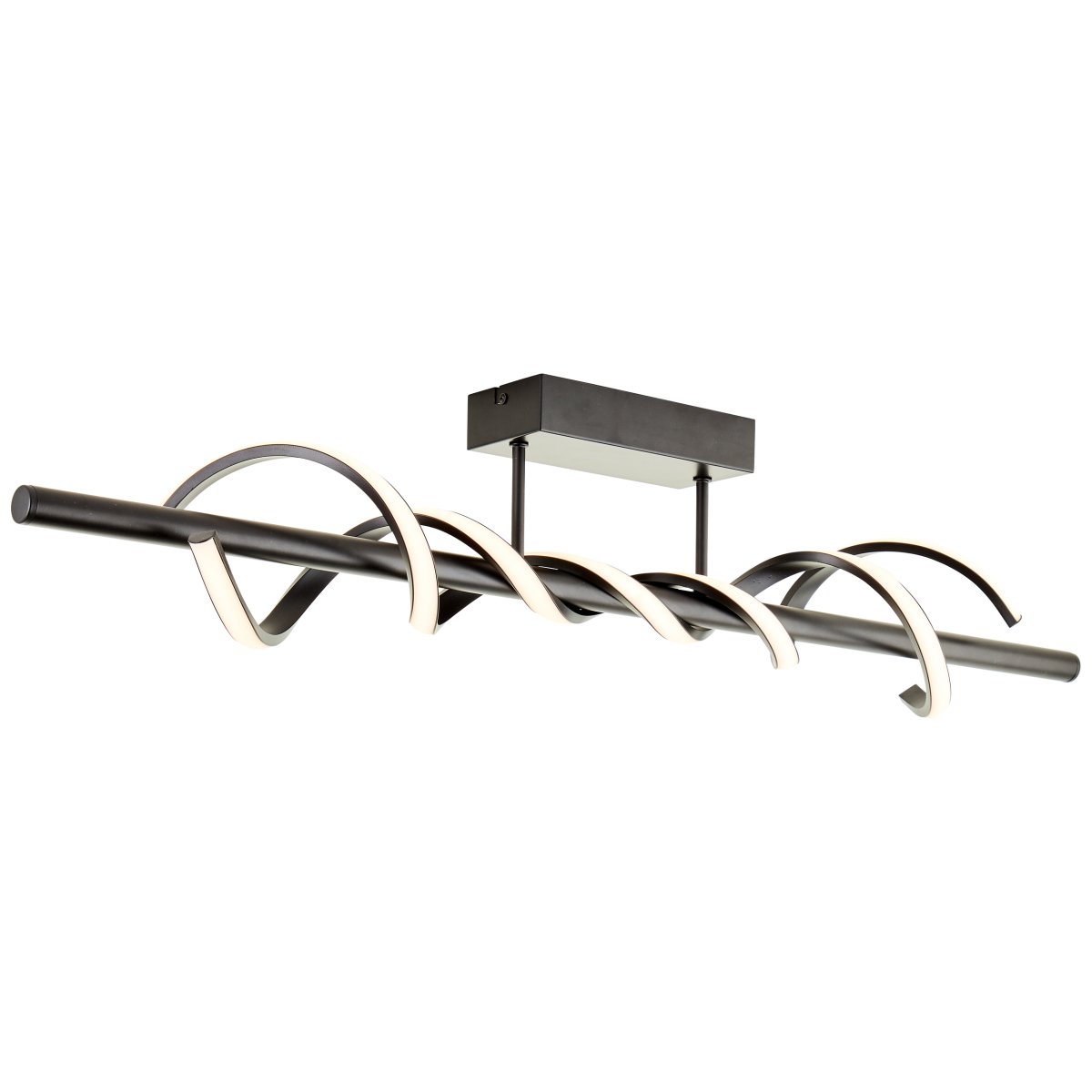 Amalie 95cm Zwart plafondlamp Van Brilliant - De lamp straalt een helder licht uit met een warmwitte kleurtemperatuur, perfect voor in de hal of keuken.