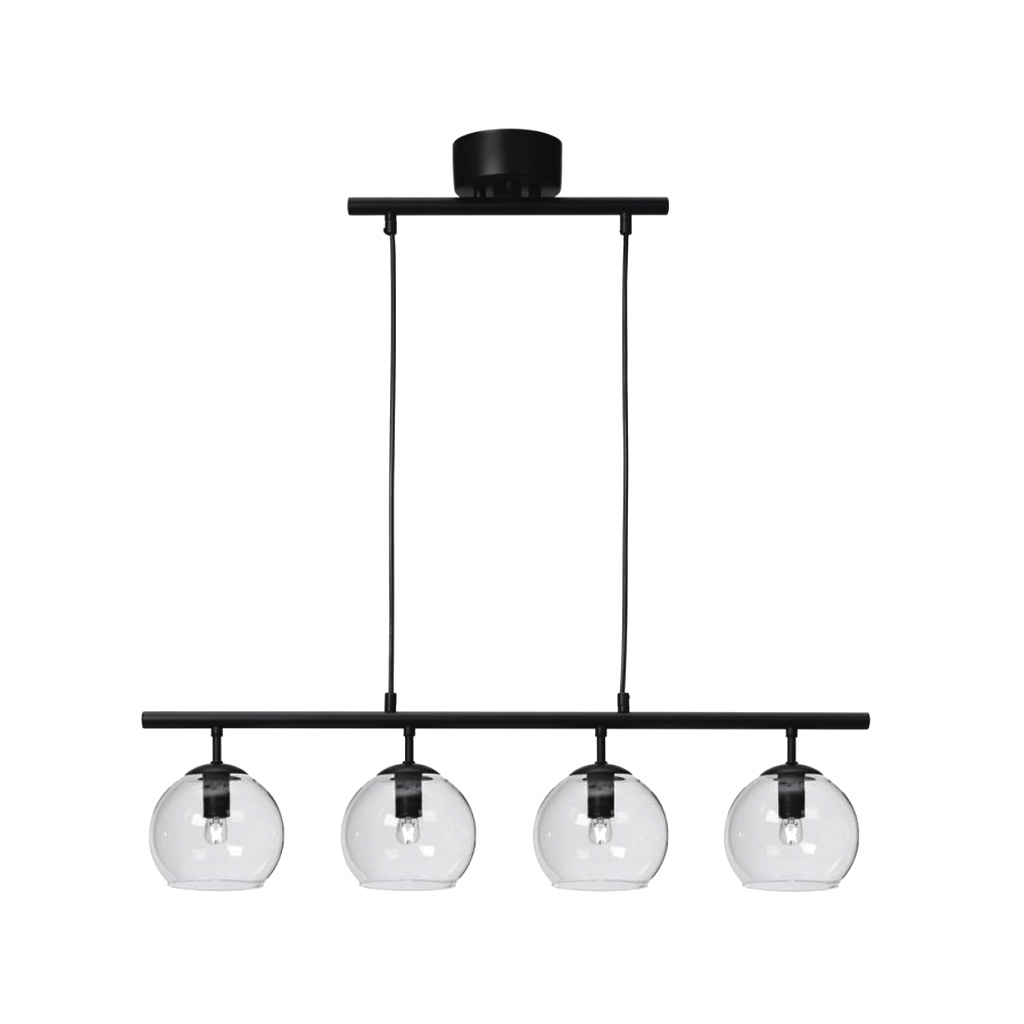 Globi 4 78cm Zwart/transparant hanglamp Van Nordic Lighting - Globi is een decoratieve blikvanger die zowel in moderne als in meer klassieke interieurs perfect tot zijn recht komt.