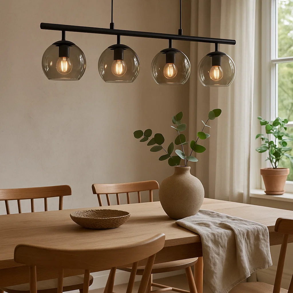 Globi 4 78cm Zwart/Rookkleurig hanglamp Van Nordic Lighting - Globi is een decoratieve blikvanger die zowel in moderne als in meer klassieke interieurs goed tot zijn recht komt.