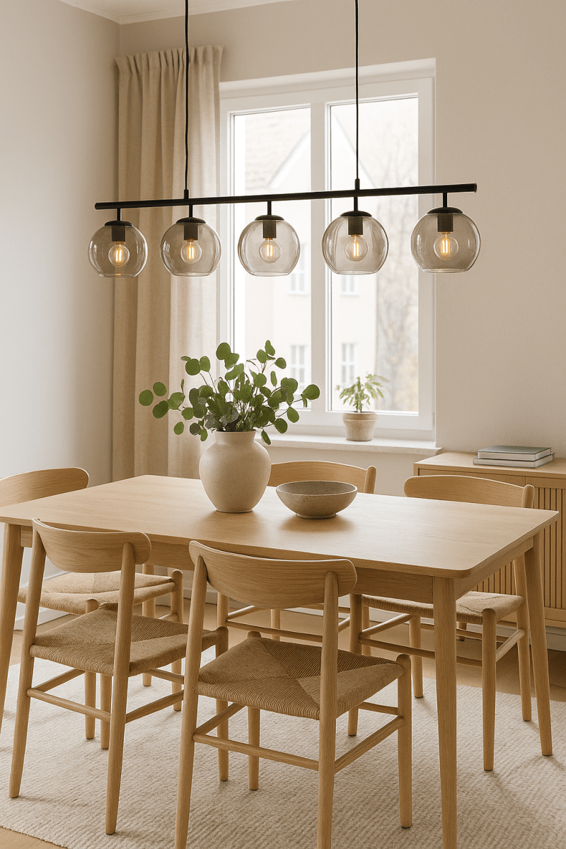 Globi 5 120cm Zwart/Rookkleurig hanglamp Van Nordic Lighting - Globi 5 is een decoratieve blikvanger die zowel in moderne als in meer klassieke interieurs perfect tot zijn recht komt.