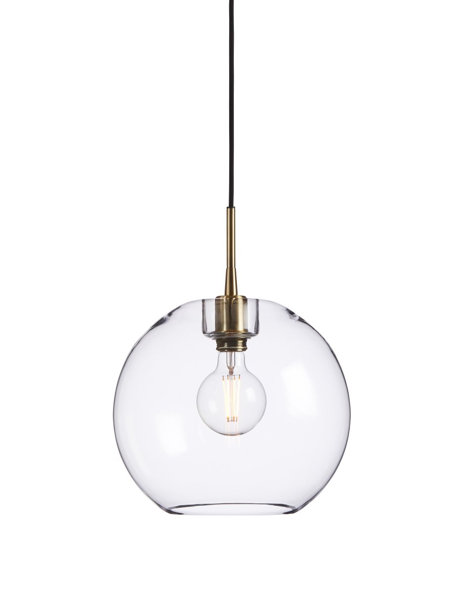 Gloria Ø32 Transparant/messing hanglamp Van Belid - Gloria is een prachtige blikvanger en past perfect boven een eettafel of als luxe lamp in de woonkamer.