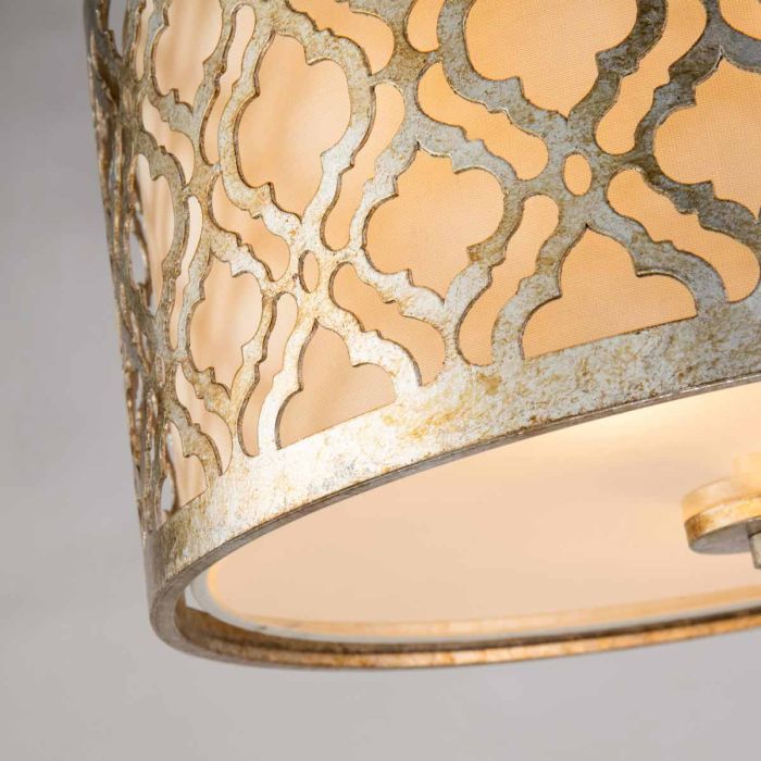 Arabella Ø40 Goud plafondlamp Van Elstead Lighting - De Arabella plafondlamp heeft een prachtig ontwerp, gemaakt van staal met een rustieke, verouderde goudkleurige afwerking in de stijl van "Distressed Gold".