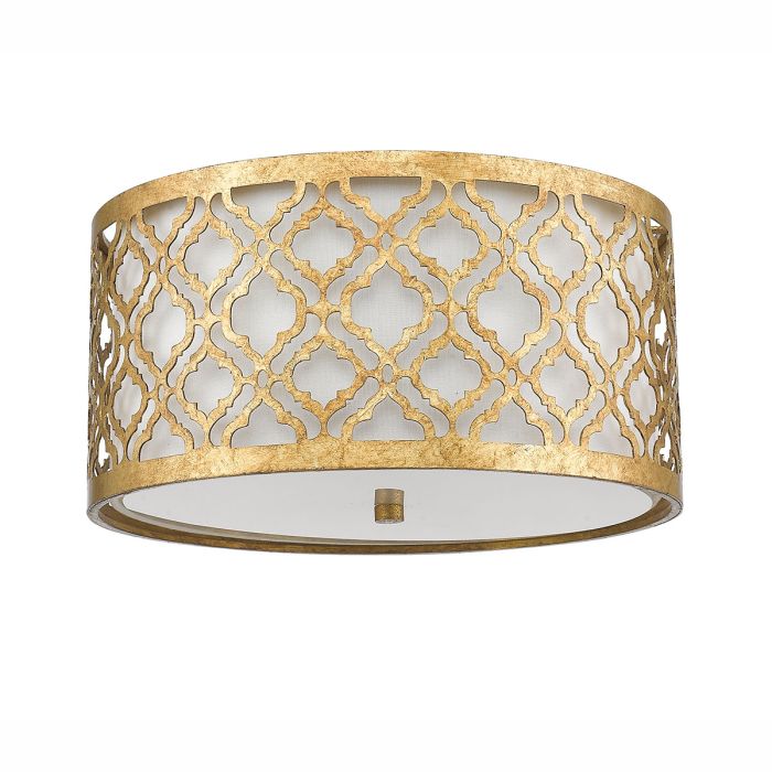 Arabella Ø40 Goud plafondlamp Van Elstead Lighting - De Arabella plafondlamp heeft een prachtig ontwerp, gemaakt van staal met een rustieke, verouderde goudkleurige afwerking in de stijl van "Distressed Gold".