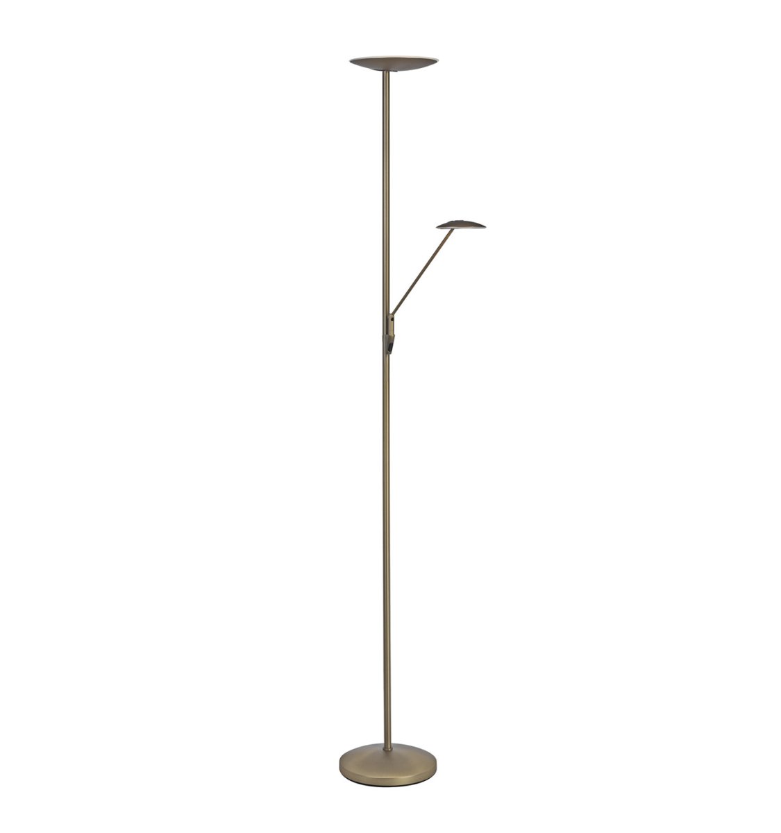 Barone Messing vloerlamp Van Texa Design - Barone is een klassieke uplight en de messing afwerking geeft de ruimte een elegante uitstraling.