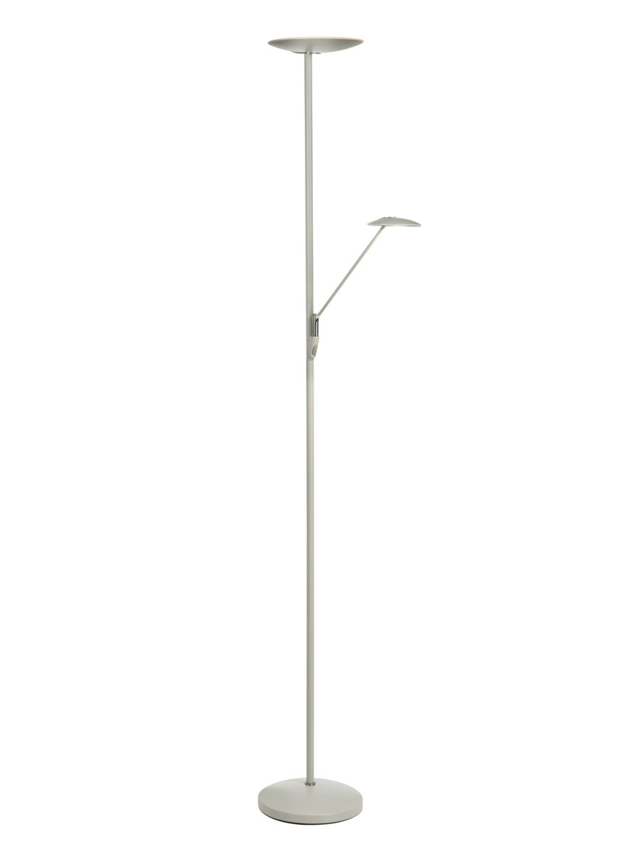 Barone Zand vloerlamp Van Texa Design - De draaibare uplight zorgt voor een helder licht van 2200 lm en de leesarm biedt een prettig leeslicht van 600 lm.