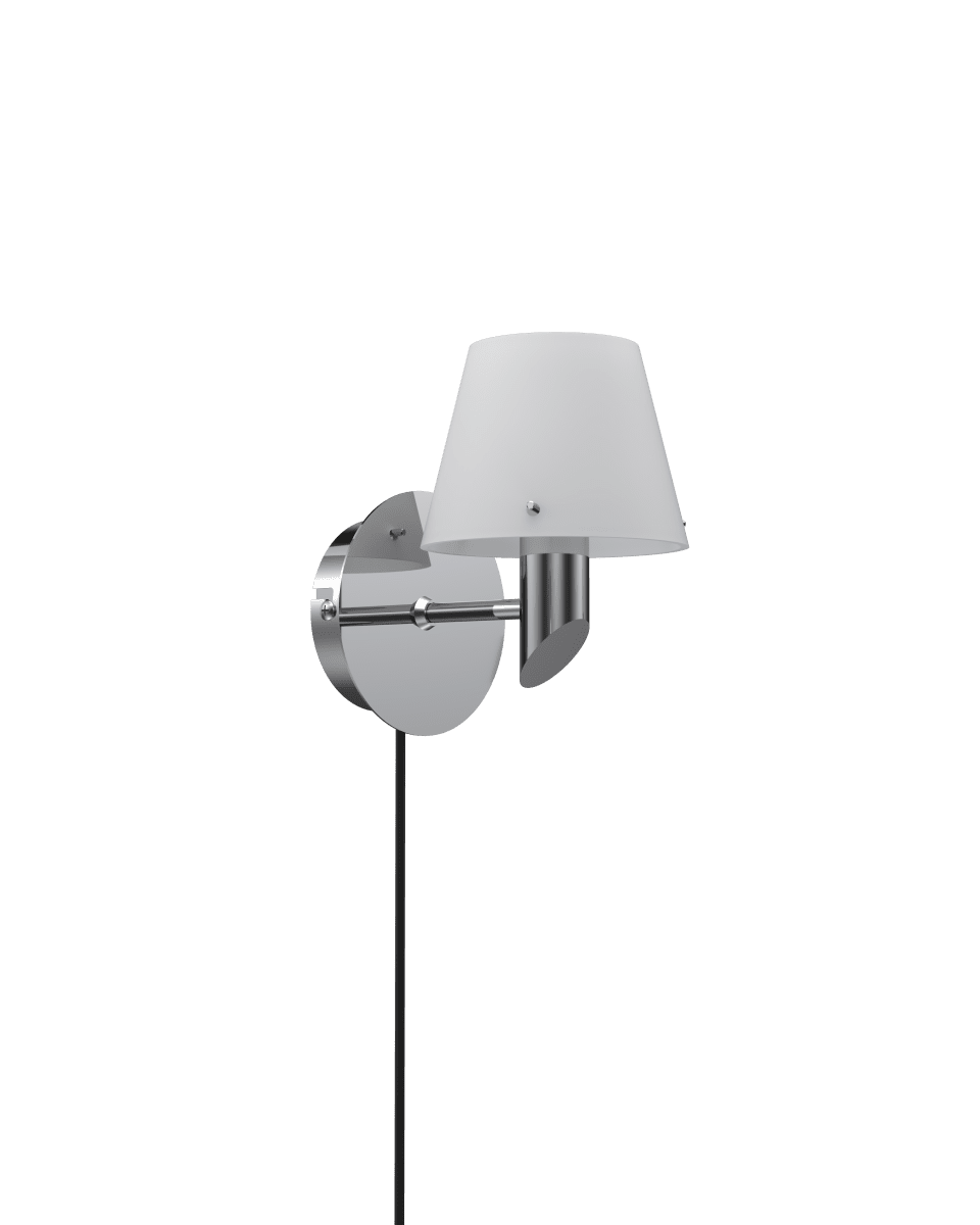 Gil Ø10 Chroom leeslamp Van Herstal - De opalen glazen kap zorgt voor een fijne lichtverspreiding en in combinatie met het chromen frame cre&euml;ert Gil sfeer, pr&eacute;sence en de karakteristieke Herstal-uitstraling.