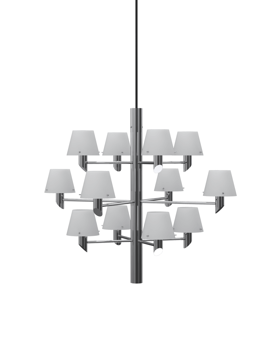 Gil Ø67 Chroom hanglamp Van Herstal - Of hij nu boven de eettafel hangt of een rustige hoek verlicht, Gil cre&euml;ert sfeer en het licht geeft vorm aan de ruimte.