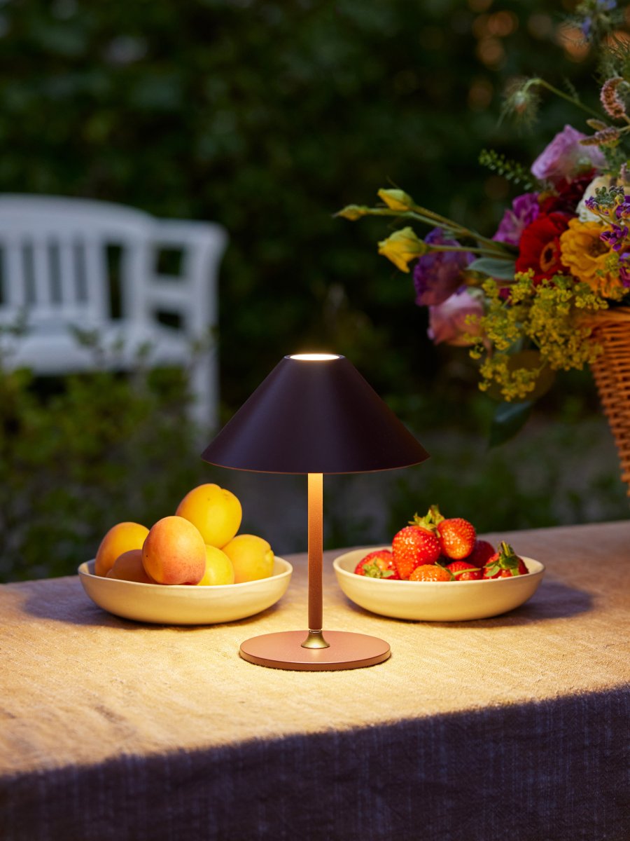 Hygge 20cm Kastanjebruin Draagbare Van Halo Design - Hygge is een veelzijdige en stijlvolle verlichting die geschikt is voor alle gelegenheden en beschikt over een dimfunctie.