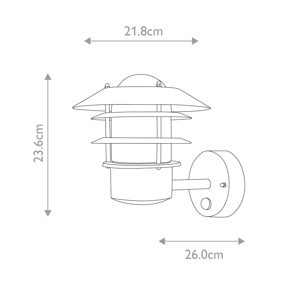 Helsingor PIR Ø22 Zwart buitenlamp Van Elstead Lighting - Tillverkad av rostfritt st&aring;l i svart finish och glas, erbjuder den en robust och v&auml;derbest&auml;ndig konstruktion som &auml;r perfekt f&ouml;r fasader, entr&eacute;er och uteplatser.