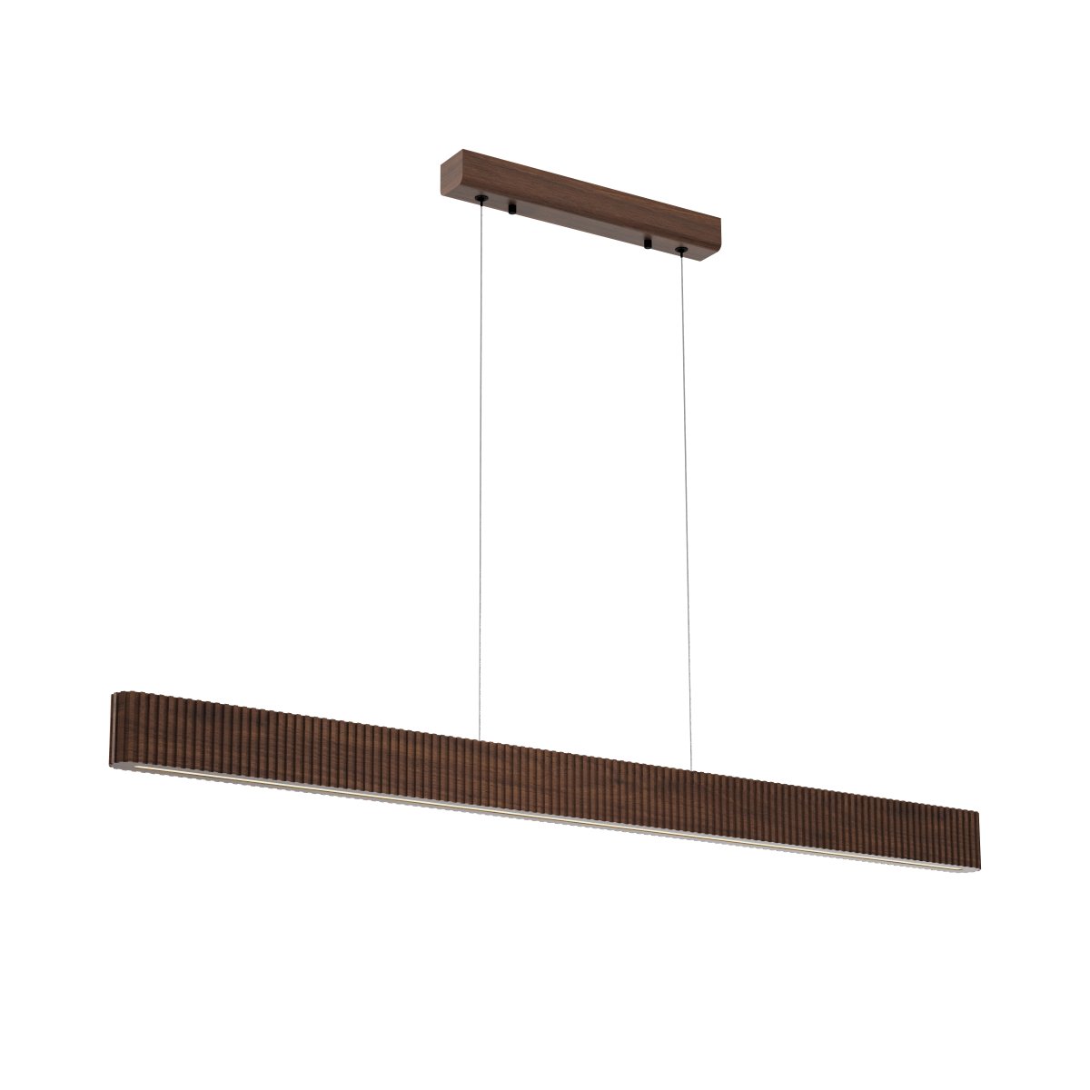 Bannister 150cm Donker hout hanglamp Van Lucide - Om aan verschillende omgevingen en behoeften te voldoen, kan de kleurtemperatuur tijdens de installatie eenvoudig worden aangepast via een DIP-schakelaar, van warm en gezellig licht tot helder wit licht.