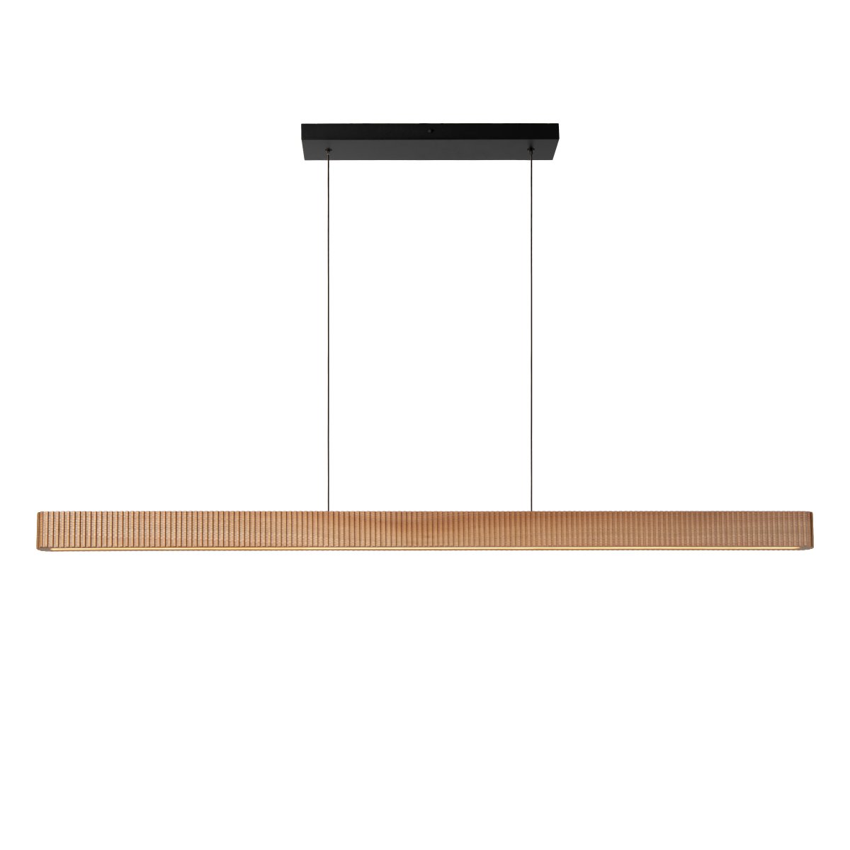 Bannister 150cm Licht hout hanglamp Van Lucide - Om aan verschillende omgevingen en behoeften te voldoen, kan de kleurtemperatuur tijdens de installatie eenvoudig worden aangepast via een DIP-schakelaar, van warm en gezellig licht tot helder wit licht.