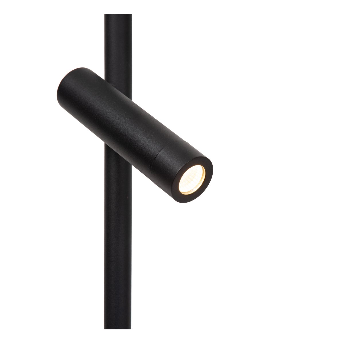Ortolan Zwart vloerlamp Van Lucide - De uplight heeft een draaibaar LED-paneel in een ronde vorm dat om zijn eigen as kan worden gedraaid om het licht naar wens te richten.