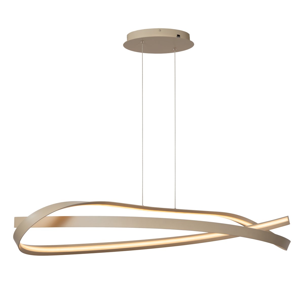 Menuet 110cm Beige hanglamp Van Lucide - Menut is een elegante plafondlamp van beige metaal met een zachte, organische vorm die een moderne en luchtige uitstraling geeft.