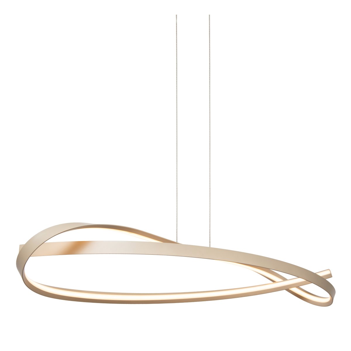 Menuet 110cm Beige hanglamp Van Lucide - Menut is een elegante plafondlamp van beige metaal met een zachte, organische vorm die een moderne en luchtige uitstraling geeft.