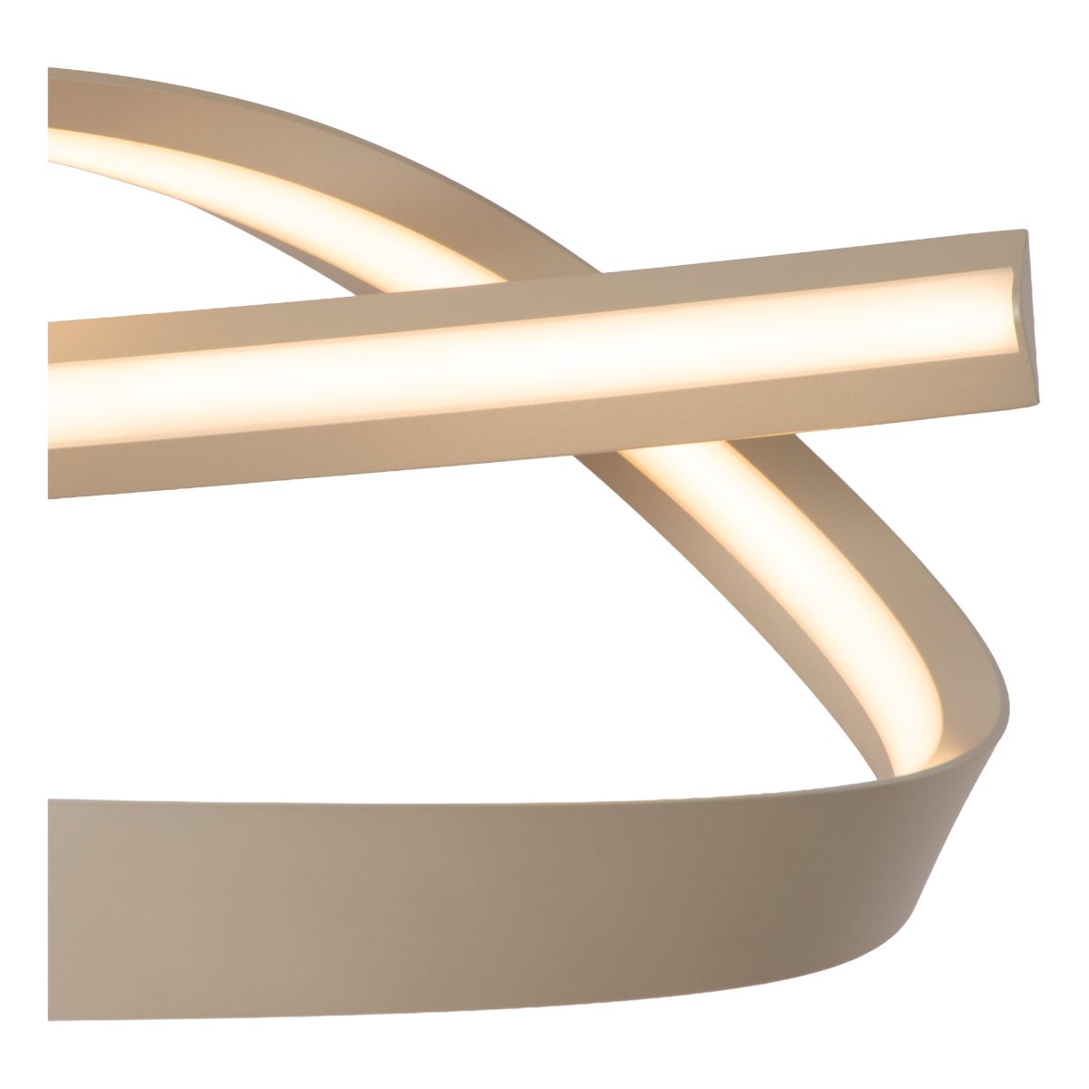Menuet 110cm Beige hanglamp Van Lucide - Menut is een elegante plafondlamp van beige metaal met een zachte, organische vorm die een moderne en luchtige uitstraling geeft.