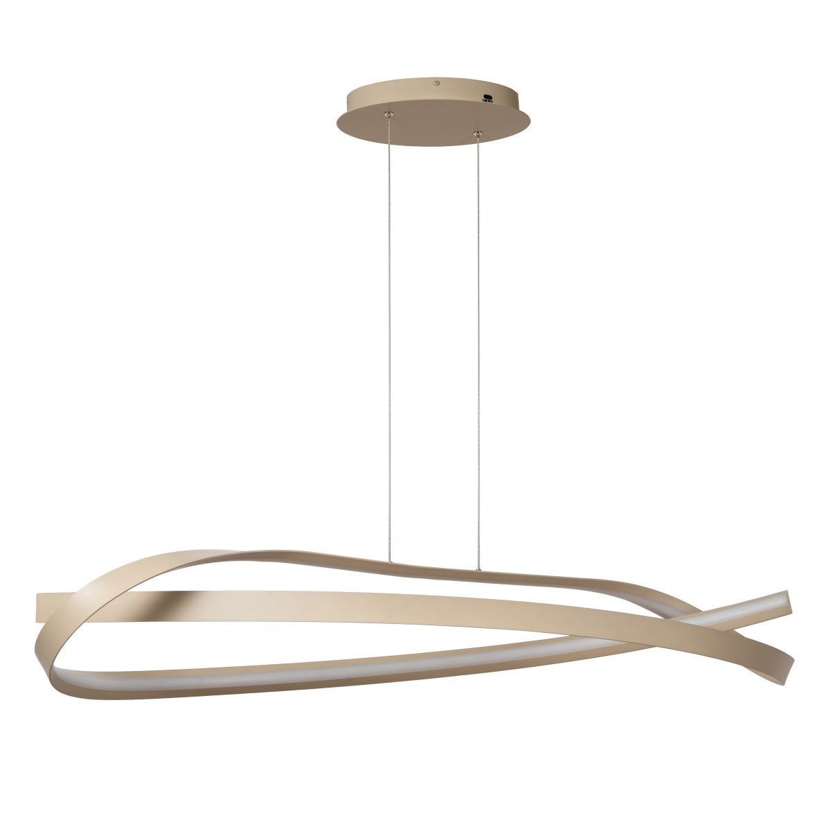 Menuet 110cm Beige hanglamp Van Lucide - Menut is een elegante plafondlamp van beige metaal met een zachte, organische vorm die een moderne en luchtige uitstraling geeft.