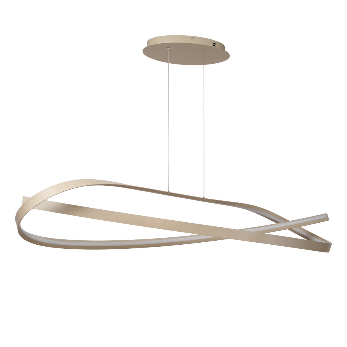 Menuet 140cm Beige hanglamp Van Lucide - Menut is een elegante plafondlamp van beige metaal met een zachte, organische vorm die een moderne en luchtige uitstraling geeft.