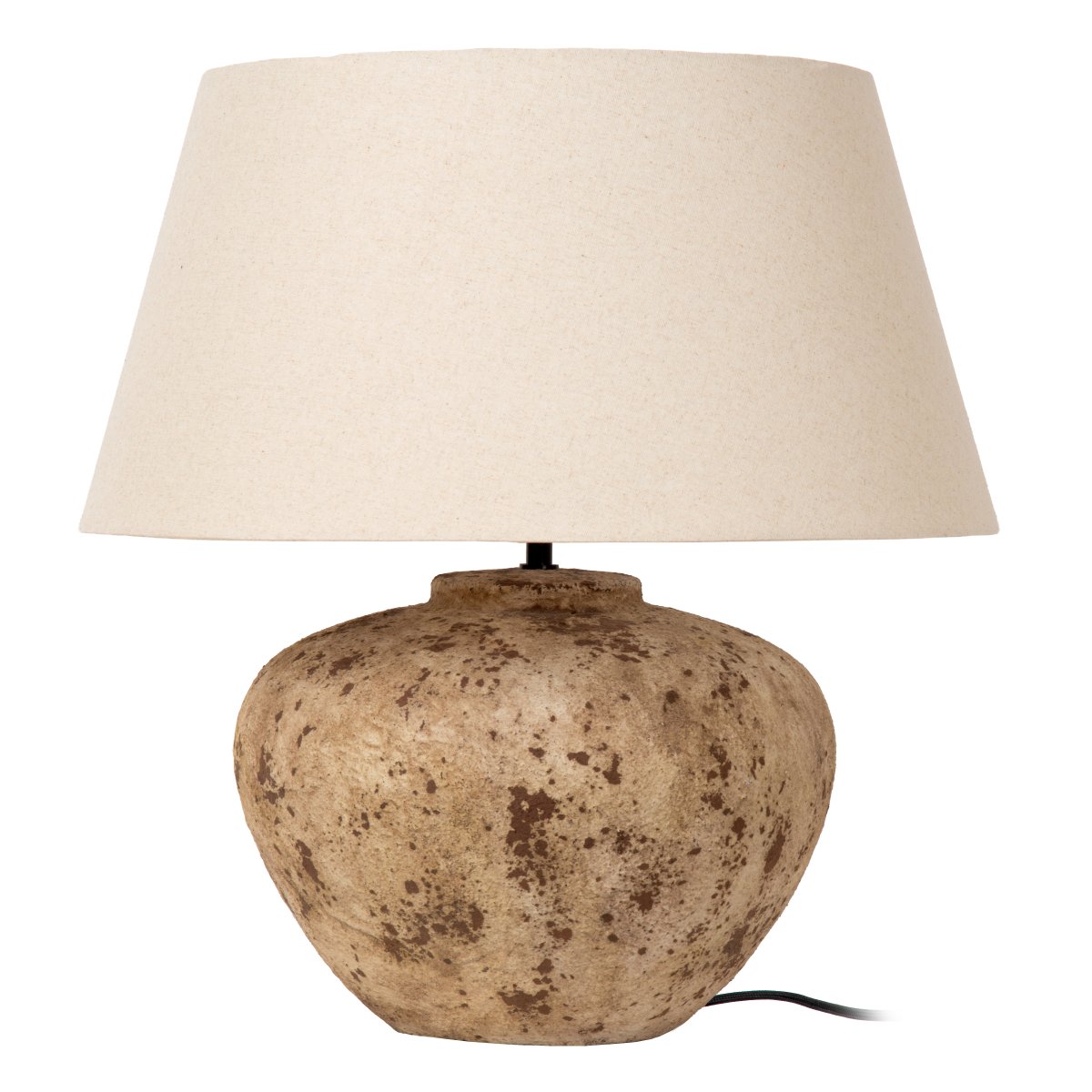 Davina 58cm Bruin tafellamp Van Lucide - Samen met de ovale textielen kap in een zachte witte tint zorgt dit voor een aangenaam en gezellig licht.