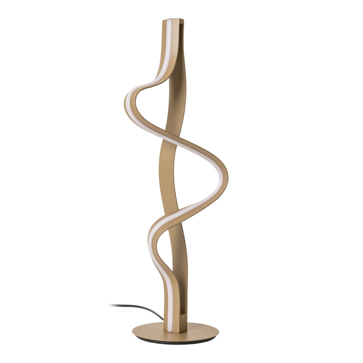 Lambada 60cm Champagne tafellamp Van Lucide - Lambada is een elegante metalen tafellamp met een exclusieve champagnekleurige afwerking en een zachte, organische vorm die direct de aandacht trekt.