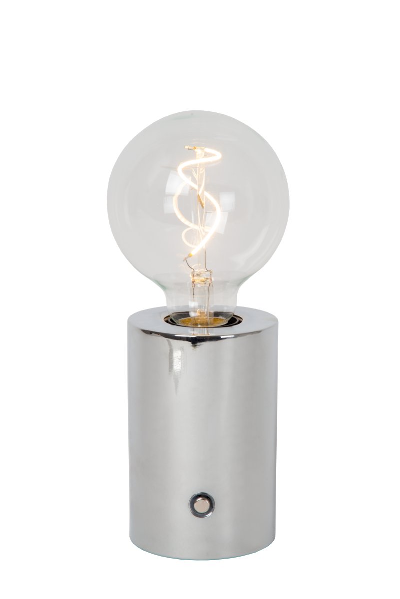 Vivo 23cm Chroom Draagbare Van Lucide - De Vivo tafellamp is een draagbare en elegante lamp, perfect voor een gezellige sfeer.