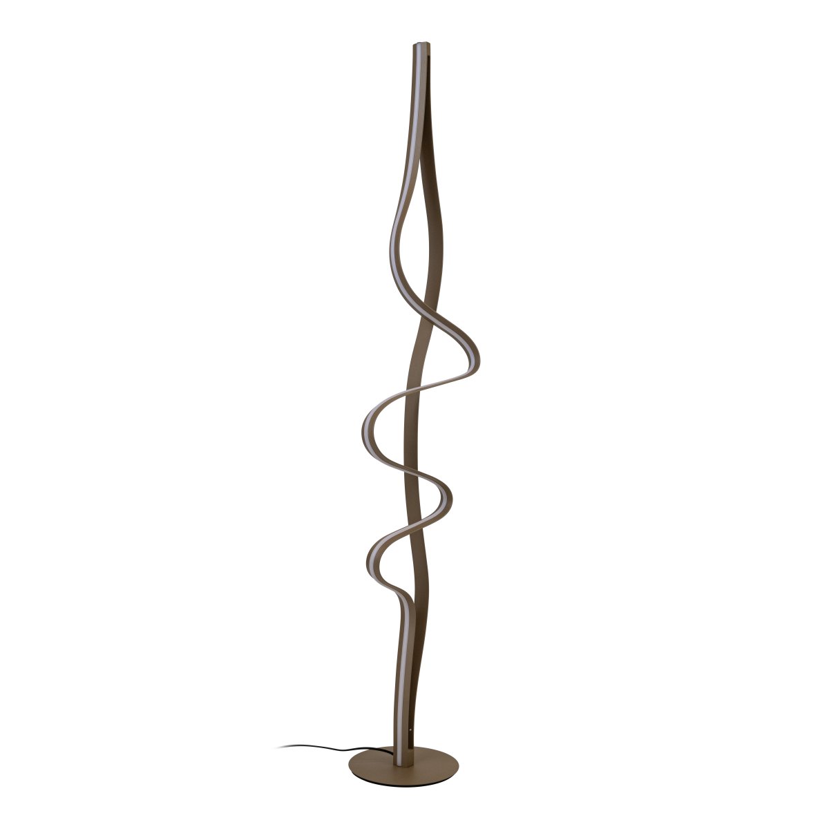 Lambada Messing vloerlamp Van Lucide - Lambada is een elegante metalen vloerlamp met een exclusieve matte messing afwerking en een zachte, organische vorm die direct de aandacht trekt.