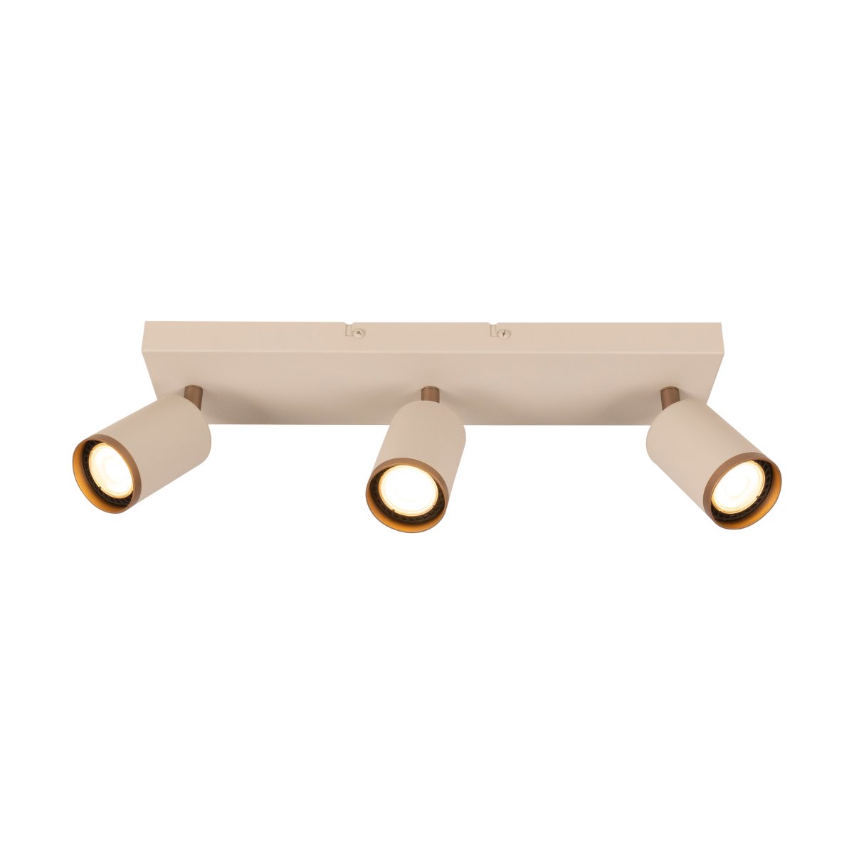 Regina 3 Taupe spot Van Lucide - De Regina plafondspot is een stijlvolle en moderne verlichtingsoplossing van metaal met een elegante taupekleurige afwerking en details in bruin metaal.