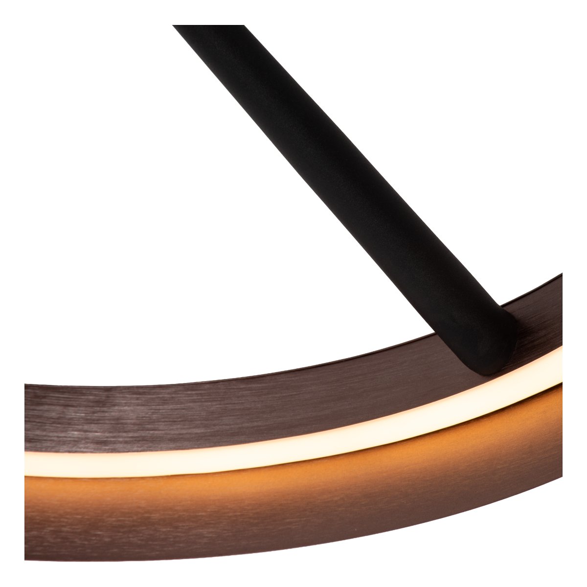 Leonard Ø55 Bruin plafondlamp Van Lucide - De lamp is in drie stappen dimbaar met een standaard wandschakelaar, waardoor de helderheid eenvoudig aan de situatie kan worden aangepast.