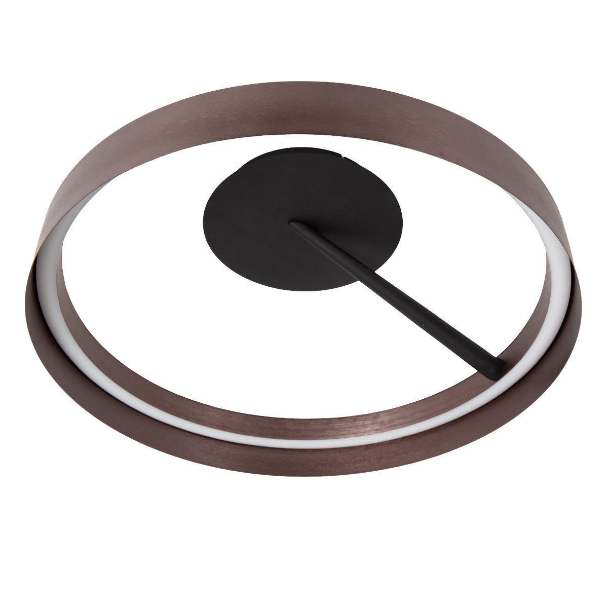 Leonard Ø55 Bruin plafondlamp Van Lucide - De lamp is in drie stappen dimbaar met een standaard wandschakelaar, waardoor de helderheid eenvoudig aan de situatie kan worden aangepast.