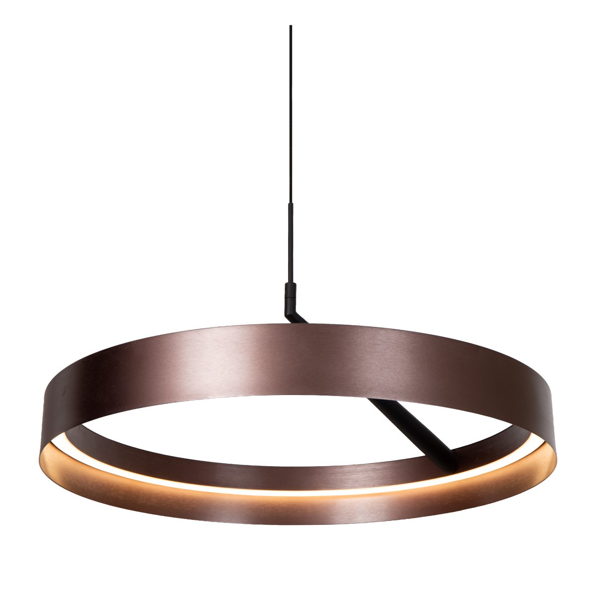 Leonard Ø55 Bruin hanglamp Van Lucide - De lamp is in drie stappen dimbaar met een standaard wandschakelaar, waardoor de helderheid eenvoudig aan de situatie kan worden aangepast.