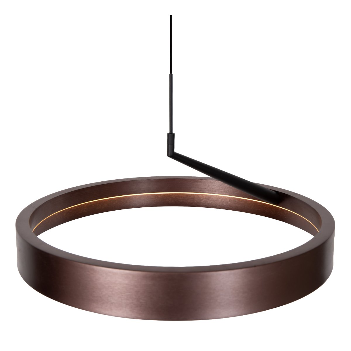 Leonard Ø55 Bruin hanglamp Van Lucide - De lamp is in drie stappen dimbaar met een standaard wandschakelaar, waardoor de helderheid eenvoudig aan de situatie kan worden aangepast.