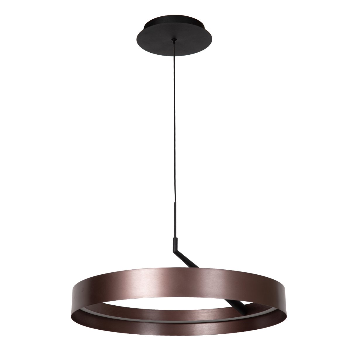Leonard Ø55 Bruin hanglamp Van Lucide - De lamp is in drie stappen dimbaar met een standaard wandschakelaar, waardoor de helderheid eenvoudig aan de situatie kan worden aangepast.