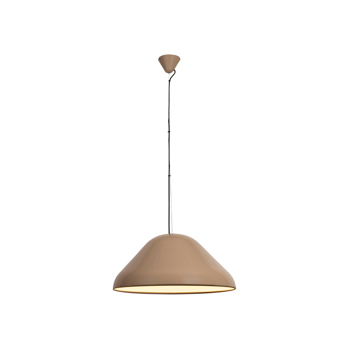 Andres Ø56 Taupe hanglamp Van Lucide - Andres is een stijlvolle metalen hanglamp met een glanzende afwerking in een elegante taupekleur.
