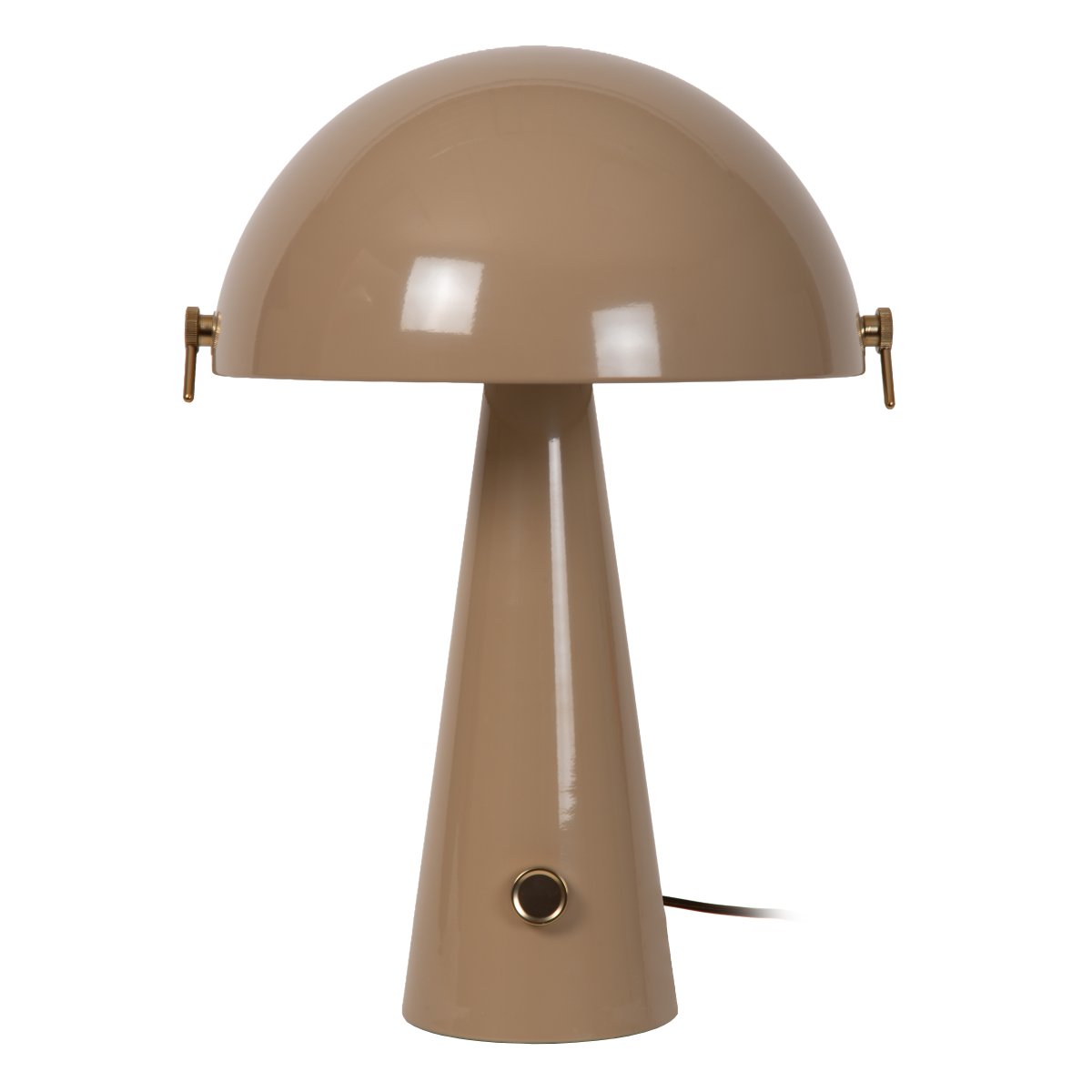 Barone 52cm Taupe tafellamp Van Lucide - De lamp verspreidt een aangename gloed en staat zowel op een bureau als op een bijzettafel.