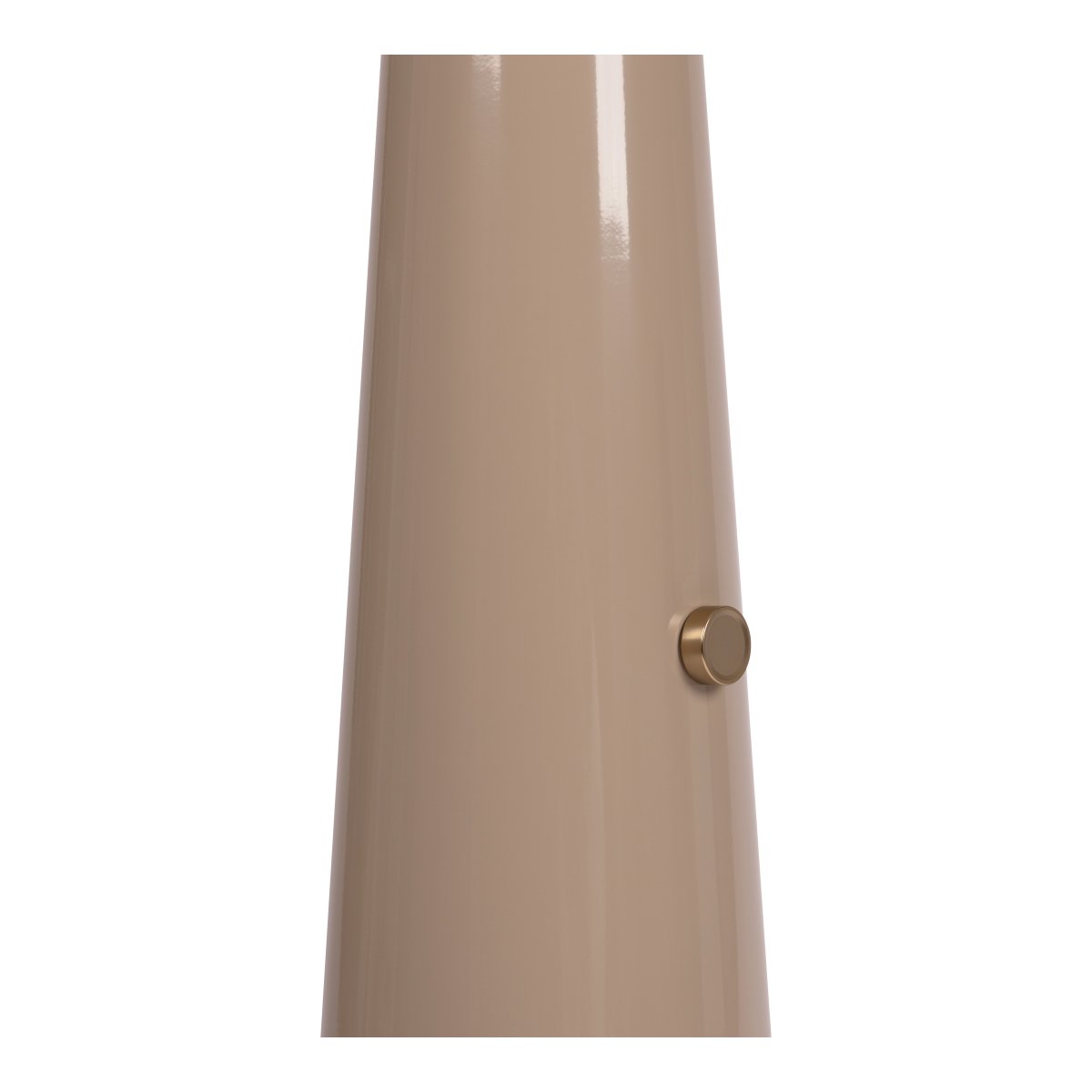 Barone Taupe vloerlamp Van Lucide - Barone is een elegante metalen vloerlamp met een glanzende taupe afwerking en stijlvolle messing details.