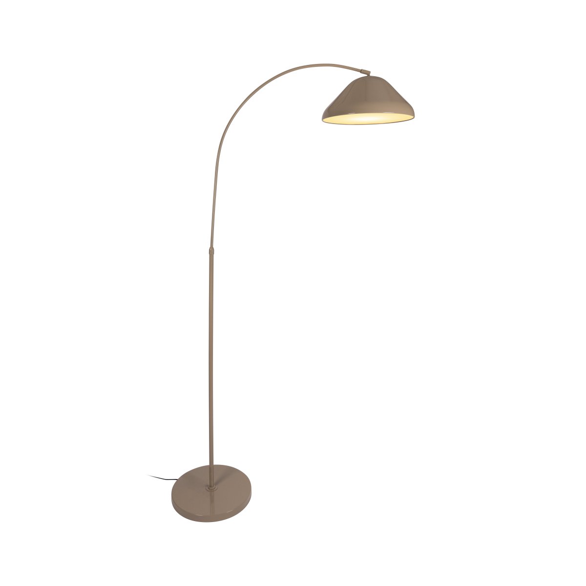 Andres Taupe vloerlamp Van Lucide - De gebogen arm geeft de lamp een moderne en stijlvolle uitstraling en zorgt voor een aangename lichtverspreiding op het oppervlak waarop hij staat.