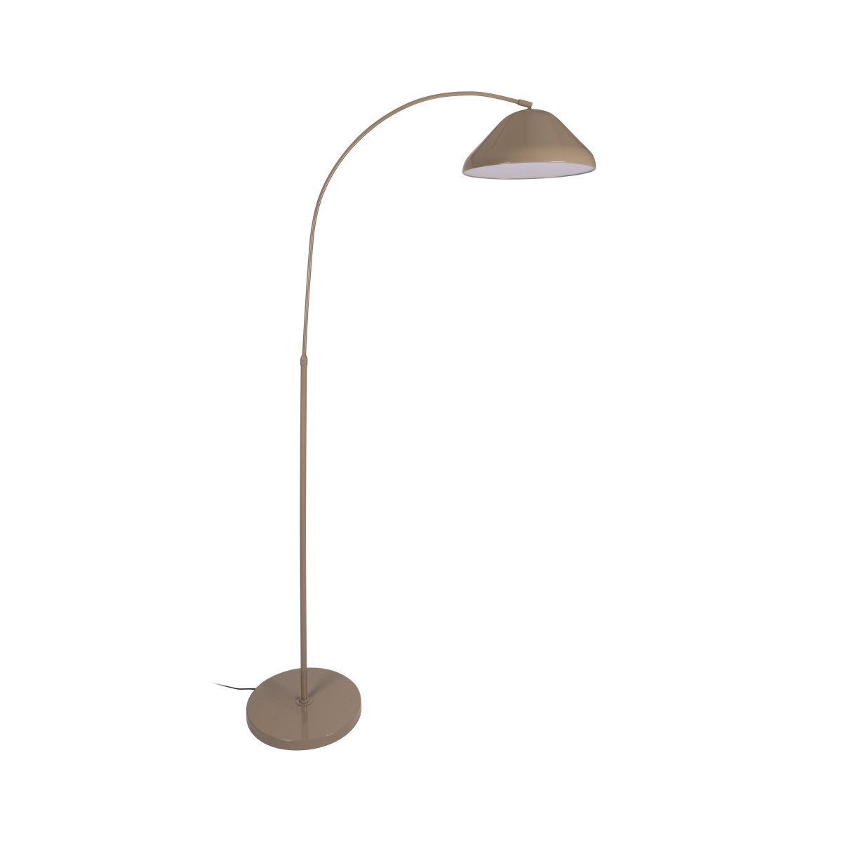 Andres Taupe vloerlamp Van Lucide - De gebogen arm geeft de lamp een moderne en stijlvolle uitstraling en zorgt voor een aangename lichtverspreiding op het oppervlak waarop hij staat.