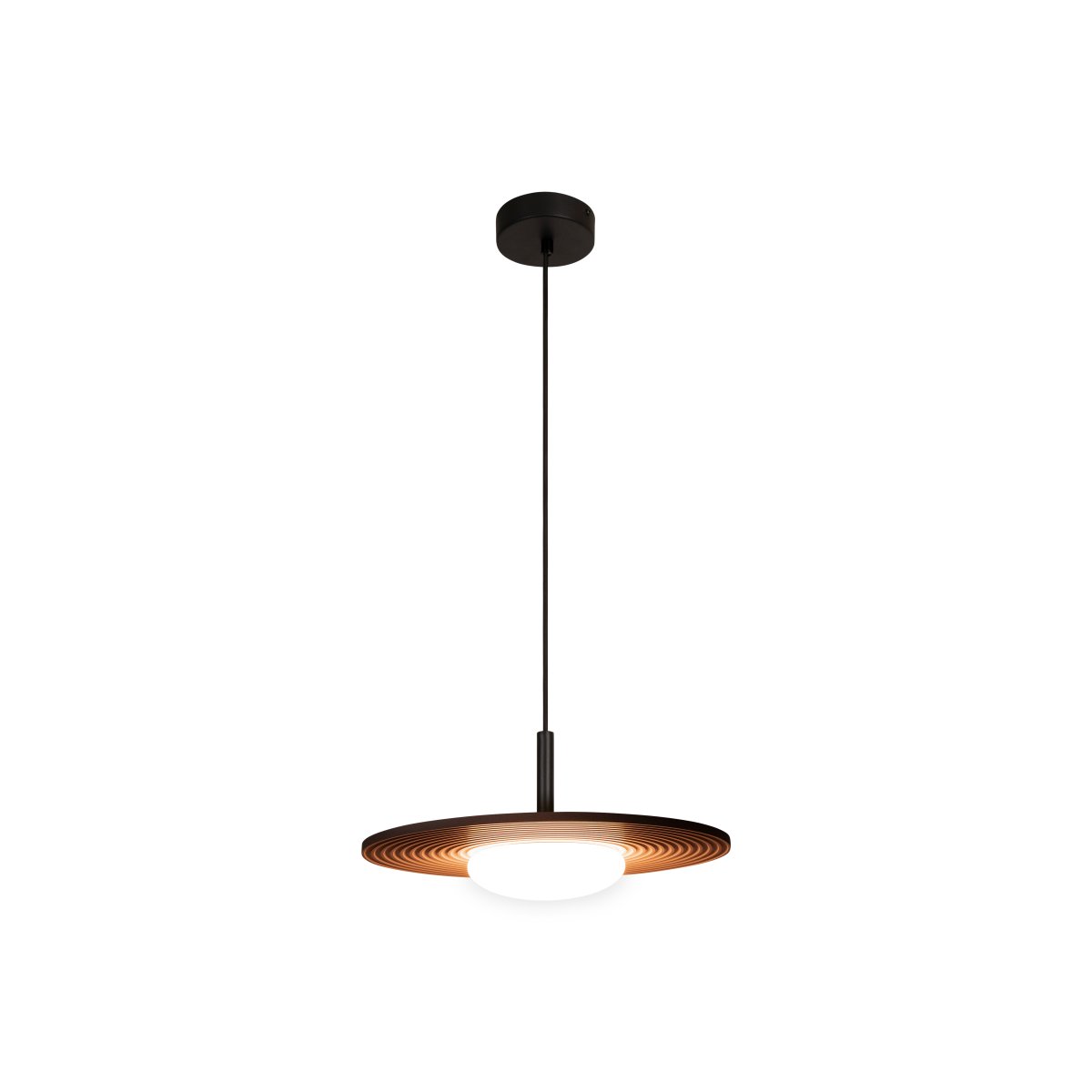 Carmino Ø38 Terracotta hanglamp Van Lucide - De Carmino hanglamp heeft een moderne uitstraling met een platte houten kap in een warme terracotta kleur.