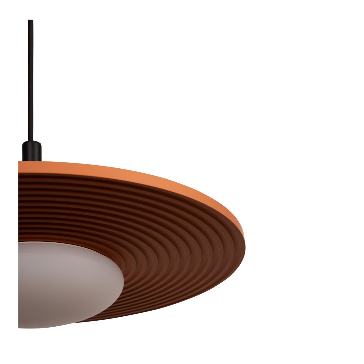 Carmino Ø38 Terracotta hanglamp Van Lucide - De Carmino hanglamp heeft een moderne uitstraling met een platte houten kap in een warme terracotta kleur.