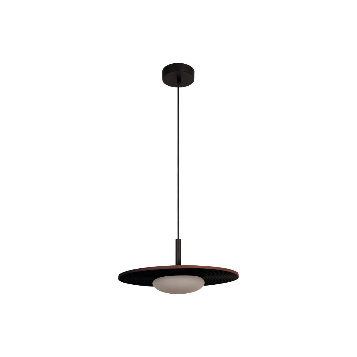 Carmino Ø38 Terracotta hanglamp Van Lucide - De Carmino hanglamp heeft een moderne uitstraling met een platte houten kap in een warme terracotta kleur.
