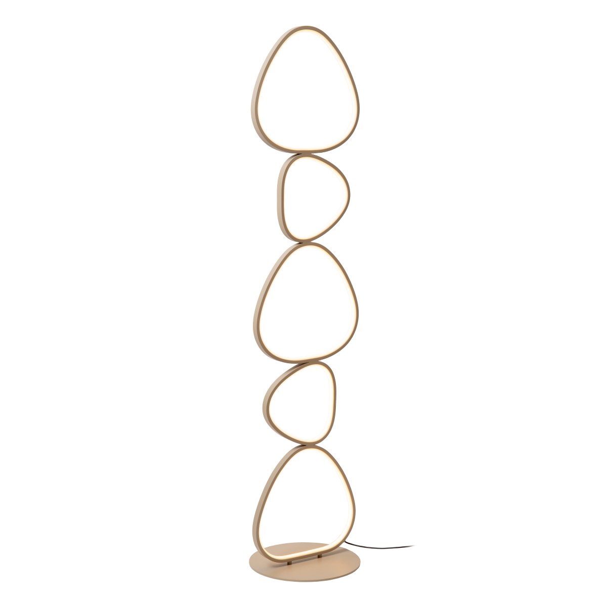 Samling Beige vloerlamp Van Lucide - De lamp wordt geleverd met een 1,2 meter lang zwart snoer en een stekker.