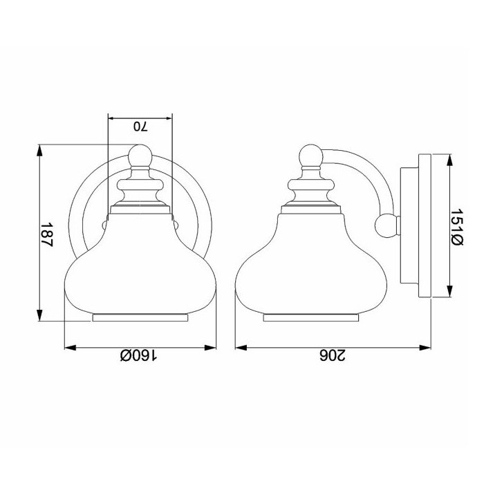 Ainsley Ø16 Geborsteld messing badkamerlamp Van Elstead Lighting - De koepelvormige kap van opaalglas zorgt voor een zacht en aangenaam licht en is gecombineerd met een elegante geborstelde messing afwerking die de finishing touch geeft.