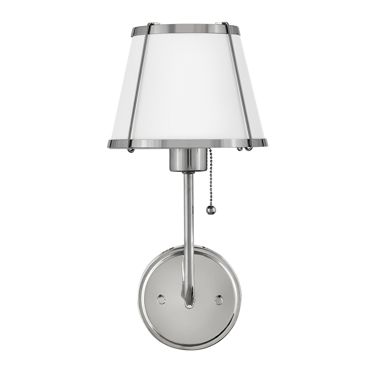 Clarke 40cm Nikkel/wit wandlamp Van Elstead Lighting - Clarke is een elegante wandlamp van staal met een prachtige gepolijste nikkelafwerking en een stijlvolle witte kap.